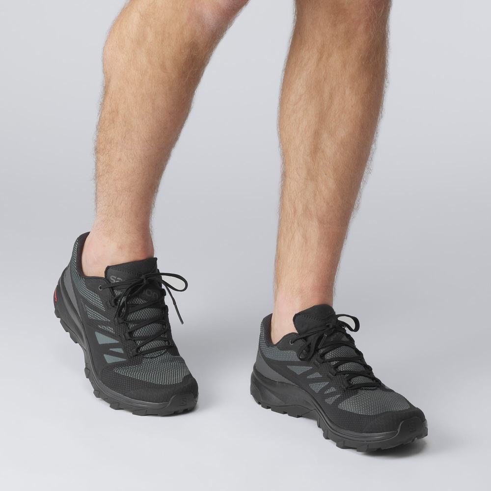 Salomon Outline Geniş Gore-tex Yürüyüş Ayakkabısı Erkek Siyah | Türkiye-4857926