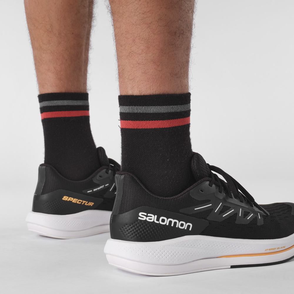 Salomon Spectur Koşu Ayakkabısı Erkek Black/White/Orange | Türkiye-5391760
