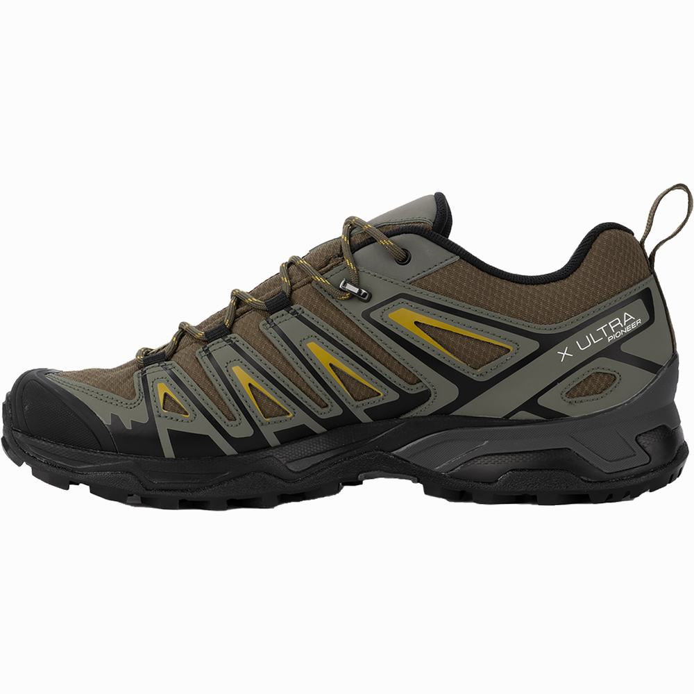 Salomon X Ultra Pioneer Climasalomon™ Su Geçirmez Yürüyüş Ayakkabısı Erkek Olive/Grey | Türkiye-1269543