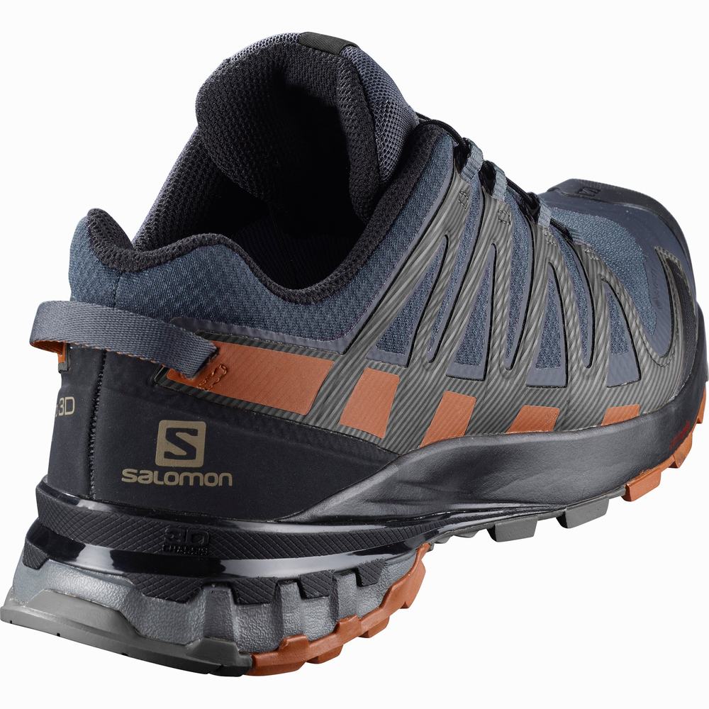 Salomon Xa Pro 3d V8 Gore-tex Geniş Yürüyüş Ayakkabısı Erkek Navy/Black | Türkiye-6134029